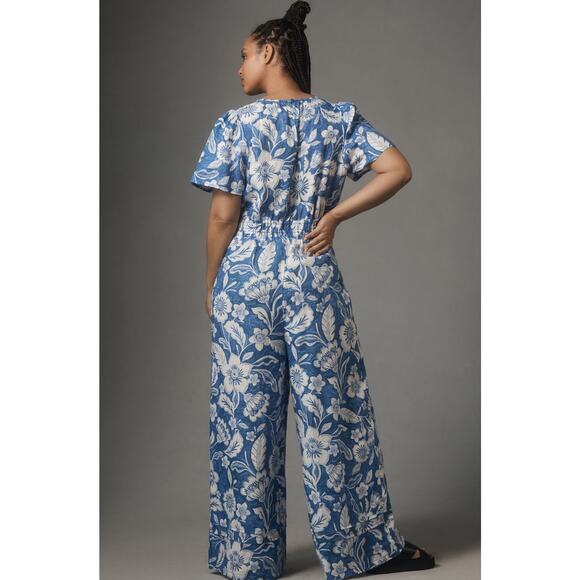 nwt by ANTHROPOLOGIE sz 3X The Somerset Jumpsuit: Linen Edition - Picture 3 of 3
